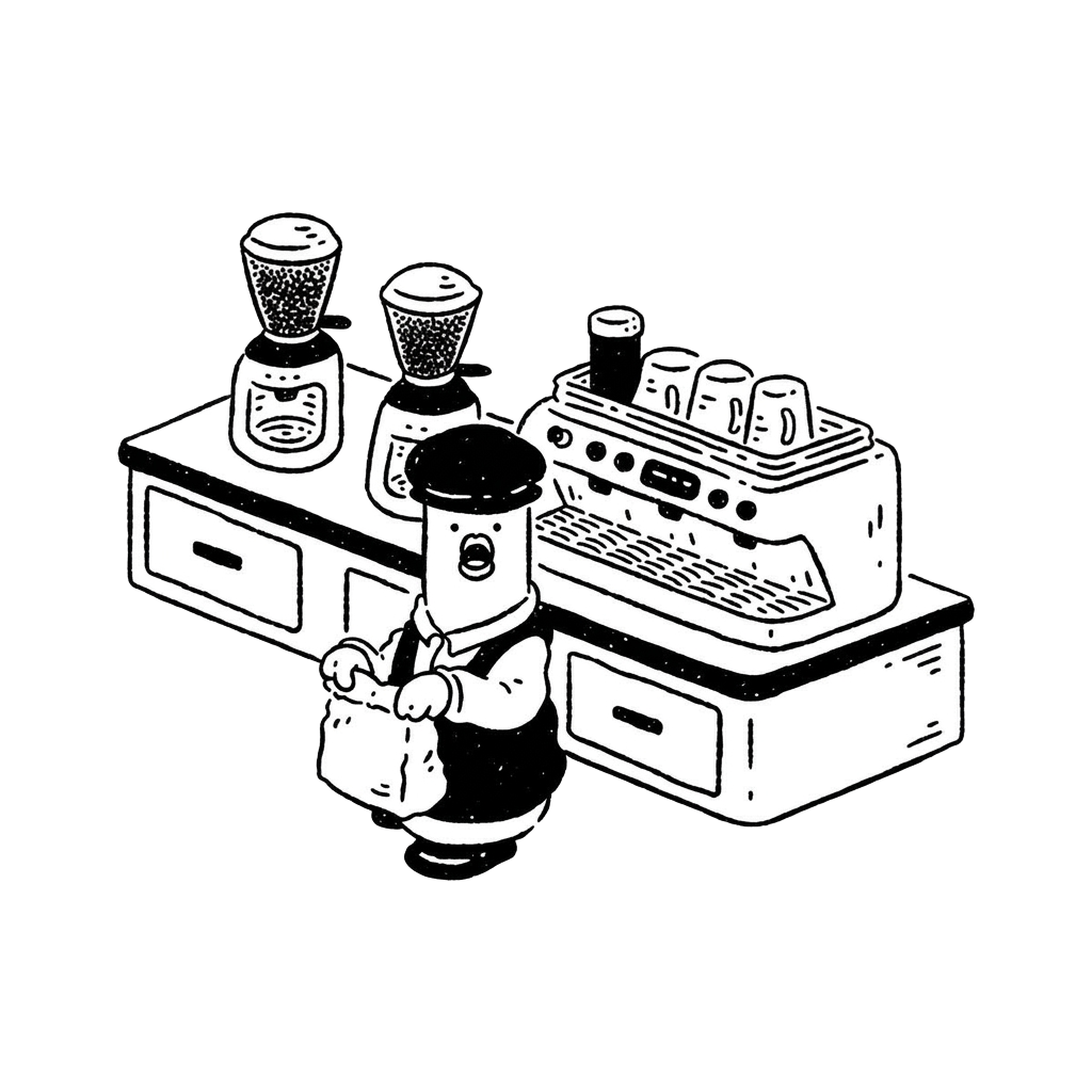 Barista at the coffee counter